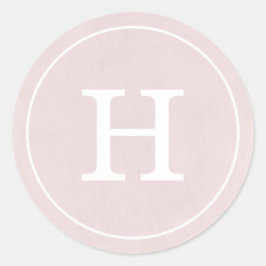 Debonair Blush Pink Monogram Runder Aufkleber