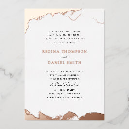 Debonair Hochzeit in Rose Gold getaucht Folieneinladung