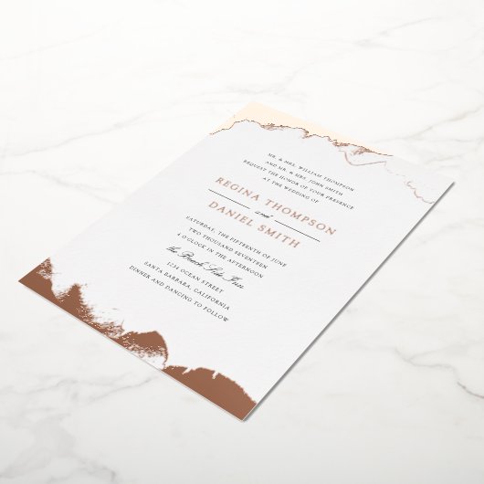 Debonair Hochzeit in Rose Gold getaucht Folieneinladung (Gedreht)