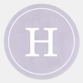 Debonair Lavender Monogram Runder Aufkleber (Vorderseite)