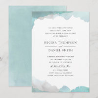 Debonair Turquoise Wedding Einladung