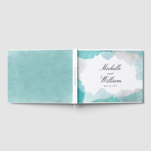 Debonair Turquoise Wedding Gästebuch (Voll)