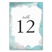 Debonair Turquoise Wedding Tischnummer (Vorderseite)