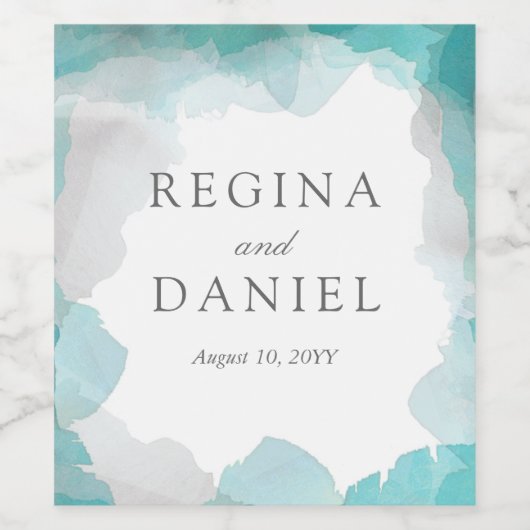 Debonair Turquoise Wedding Weinetikett (Einzelnes Label)