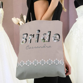 Debosses 3D Adorable Retro Green White Bride Tasche