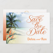 Debra Emerald Waters Beach Save the Date | Papaya (Vorne/Hinten)