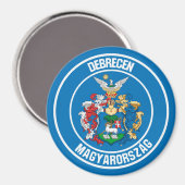 Debrecen Round Emblem Magnet (Vorderseite/Rückseite)