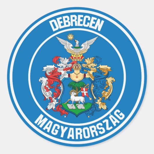 Debrecen Round Emblem Runder Aufkleber (Vorderseite)