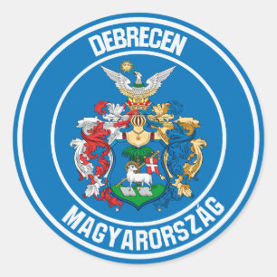 Debrecen Round Emblem Runder Aufkleber