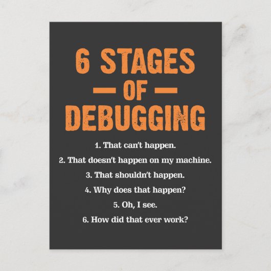 Debuggen des Programmierers zum Codieren von Coder Postkarte (Vorderseite)