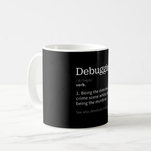 Debuggen| Sonnenschein für Programmierer Kaffeetasse (Vorderseite Links)