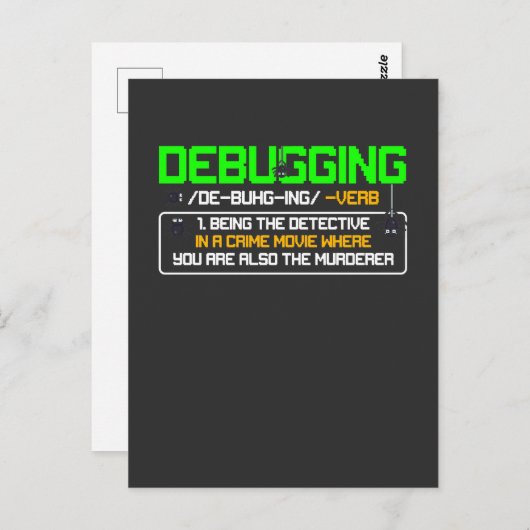 Debuggen von Definition-Computersoftware-Programmi Postkarte (Vorne/Hinten)