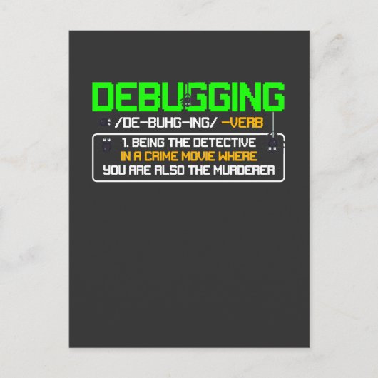 Debuggen von Definition-Computersoftware-Programmi Postkarte (Vorderseite)