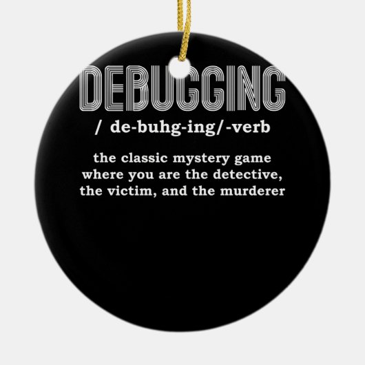 Debugger D für Entwickler-Software Keramik Ornament (Vorne)