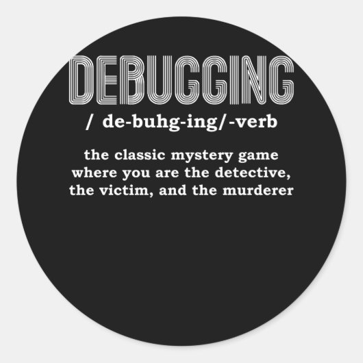 Debugger D für Entwickler-Software Runder Aufkleber (Vorderseite)