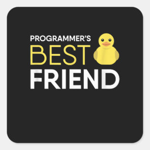Debugger-Programmierer für Rubber Duck bester Freu Quadratischer Aufkleber