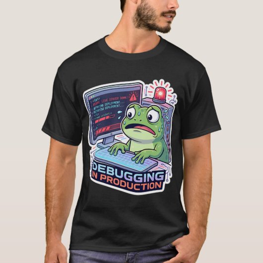 Debugging In Production Frosch - Lustiger Programm T-Shirt (Vorderseite)