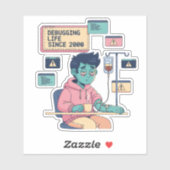 Debugging Life Geek Programmer Aufkleber (Blatt)