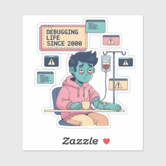 Debugging Life Geek Programmer Aufkleber (Blatt)
