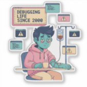Debugging Life Geek Programmierer Aufkleber (Vorderseite)