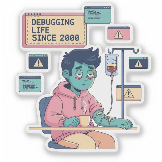 Debugging Life Geek Programmierer Aufkleber (Vorderseite)