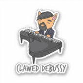 Debussy Piano Player Cat Pun Fun Geschenk Aufkleber (Vorderseite)