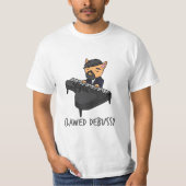 Debussy Piano Player Cat Pun Fun Geschenk T-Shirt (Vorderseite)