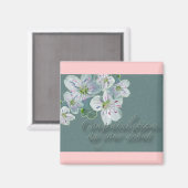 Debut Glückwunsch Frühlingsbeauty Wildblume Magnet (Vorderseite/Rückseite)