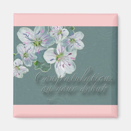 Debut Glückwunsch Frühlingsbeauty Wildblume Magnet (Vorne)