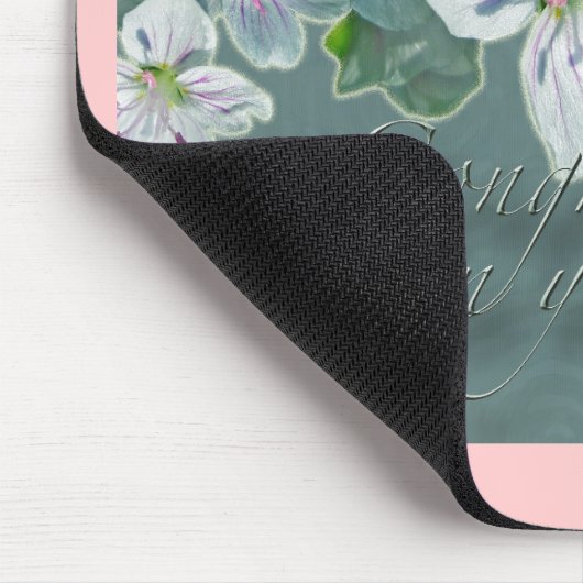 Debut Glückwunsch Frühlingsbeauty Wildblume Mousepad (Ecke)
