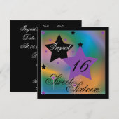 Debutant Star 16 . Geburtstag-Cust. Einladung (Vorne/Hinten)