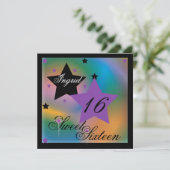 Debutant Star 16 . Geburtstag-Cust. Einladung (Stehend Vorderseite)