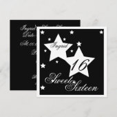 Debutant Star 16 . Geburtstag-Cust. Einladung (Vorne/Hinten)