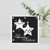 Debutant Star 16 . Geburtstag-Cust. Einladung (Stehend Vorderseite)