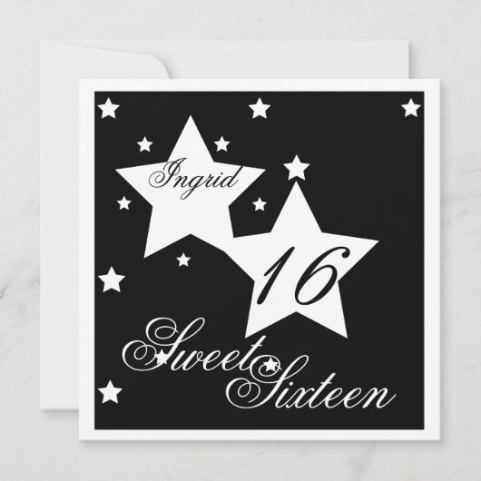 Debutant Star 16 . Geburtstag-Cust. Einladung (Vorderseite)