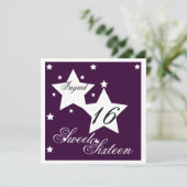 Debutant Star 16 . Geburtstag-Cust. Einladung (Stehend Vorderseite)
