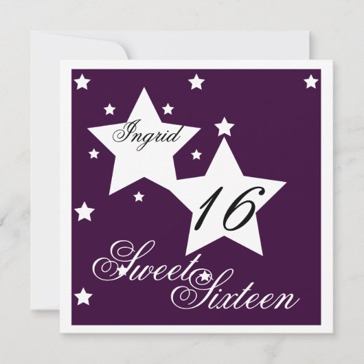 Debutant Star 16 . Geburtstag-Cust. Einladung (Vorderseite)