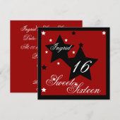Debutant Star 16 . Geburtstag-Cust. Einladung (Vorne/Hinten)