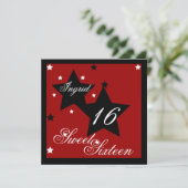 Debutant Star 16 . Geburtstag-Cust. Einladung (Stehend Vorderseite)