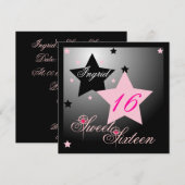 Debutant Star 16 . Geburtstag-Cust. Einladung (Vorne/Hinten)