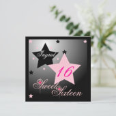 Debutant Star 16 . Geburtstag-Cust. Einladung (Stehend Vorderseite)