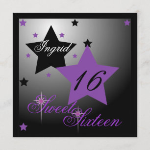 Debutant-Stern süßes Sixteen-Cust. Einladung