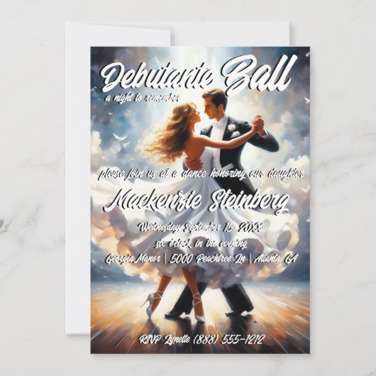 Debutante Ball Cotillion Ballroom tanzen Einladung (Vorderseite)