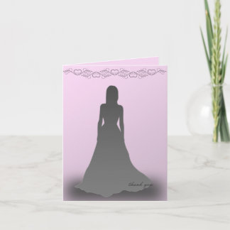 Debutante in der Silhouette Vielen Dank Dankeskarte