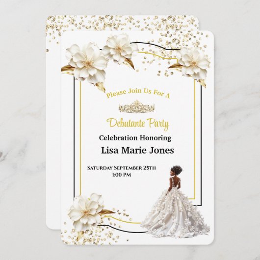 Debutante-Party Einladung (Vorne/Hinten)