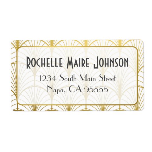 Decadence Golden Art Deco Versandadresse Labels (Vorne)