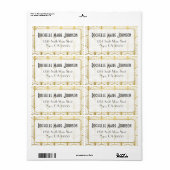 Decadence Golden Art Deco Versandadresse Labels (Vorne)