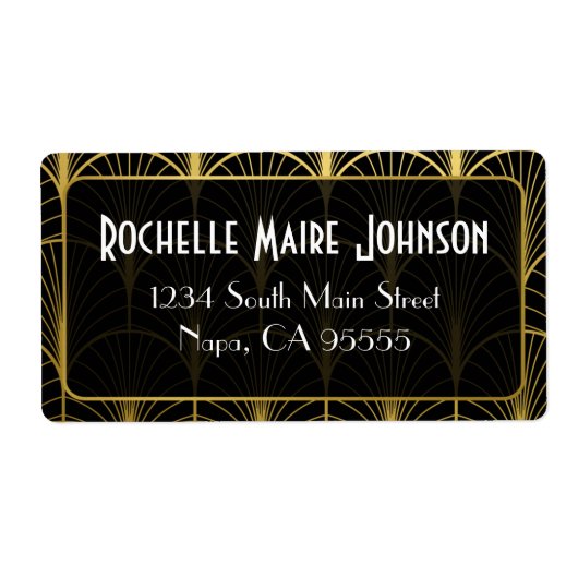 Decadence Golden Art Deco Versandadresse Labels (Vorne)
