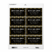 Decadence Golden Art Deco Versandadresse Labels (Vorne)