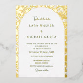 Decadent Arch Gold Foiled Wedding Einladung (Vorderseite)